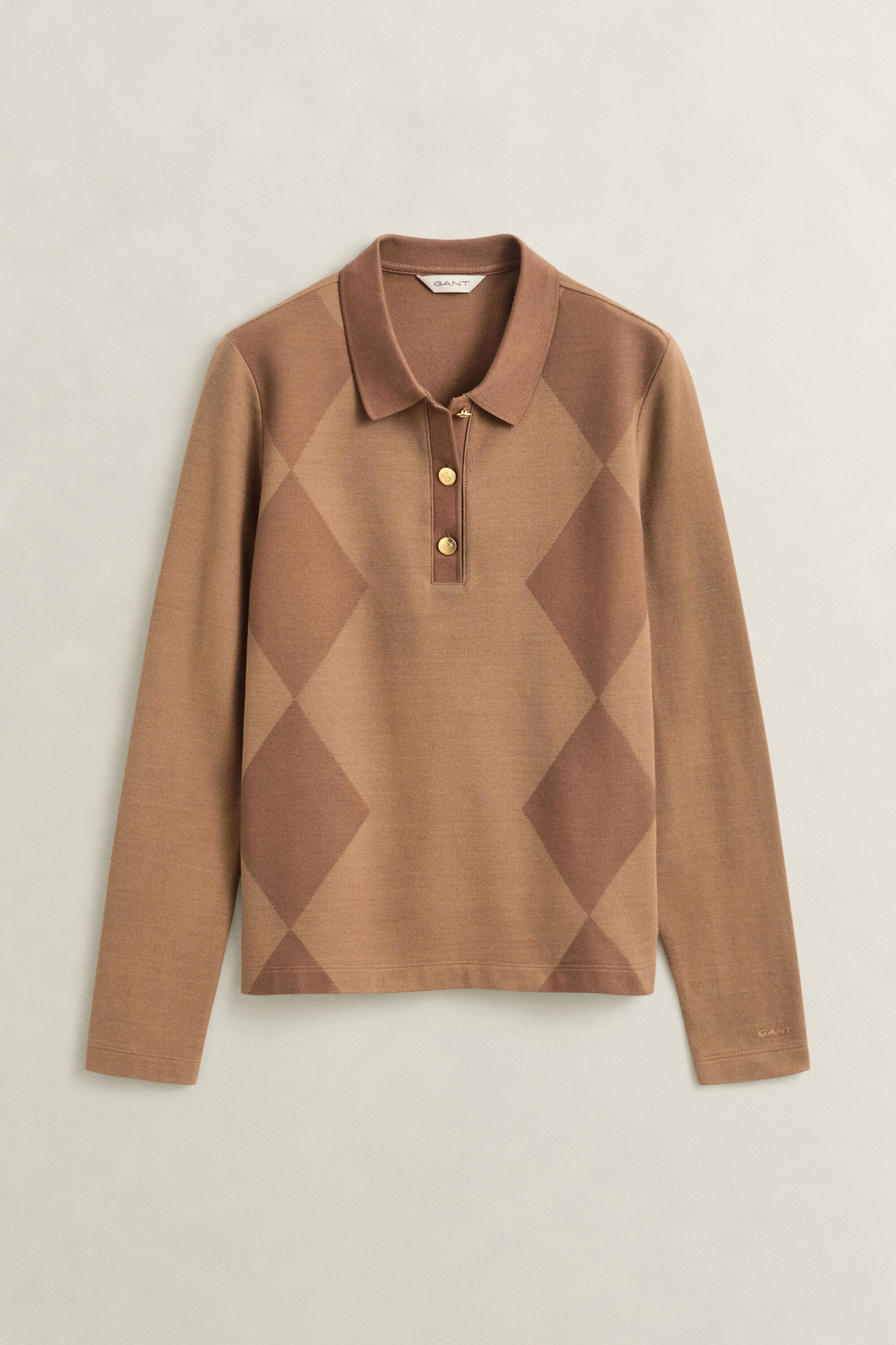 Argyle Long Sleeve Polo Shirt