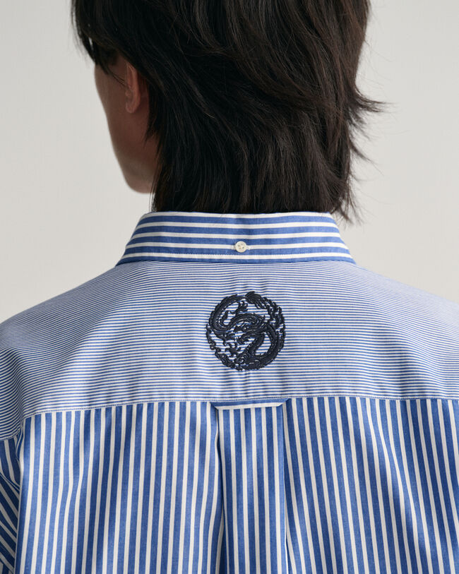 Relaxed Fit Dragon Crest Poplin Shirt