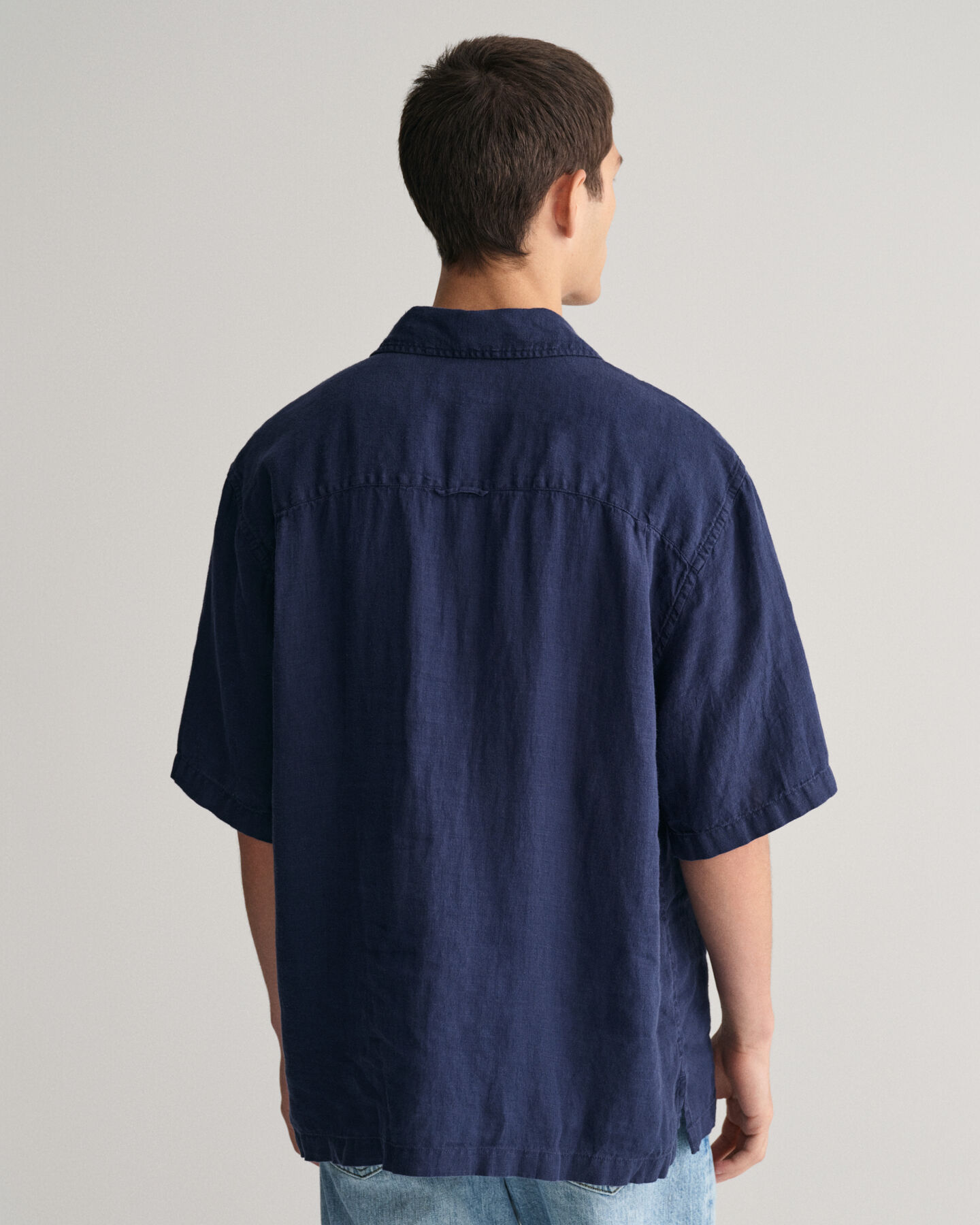 Relaxed Fit Garment-Dyed Linen Short Sleeve Shirt