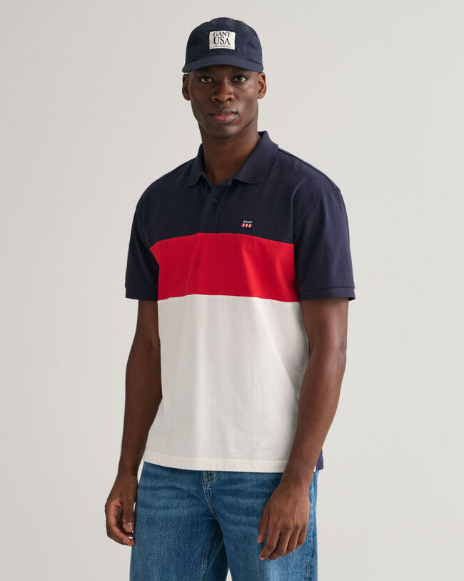 Color Block Piqu&eacute; Polo Shirt