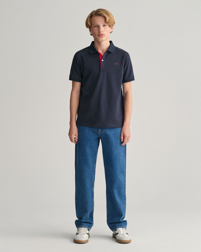 Teens Contrast Piqu&eacute; Polo Shirt