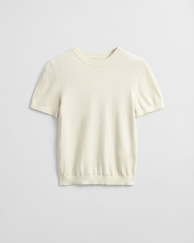 Lightweight Knit Short Sleeve Crew Neck Sweater