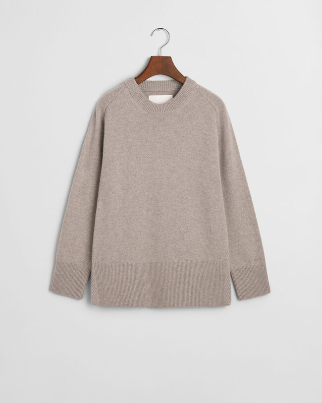 Wool Cashmere Blend Crew Neck Sweater