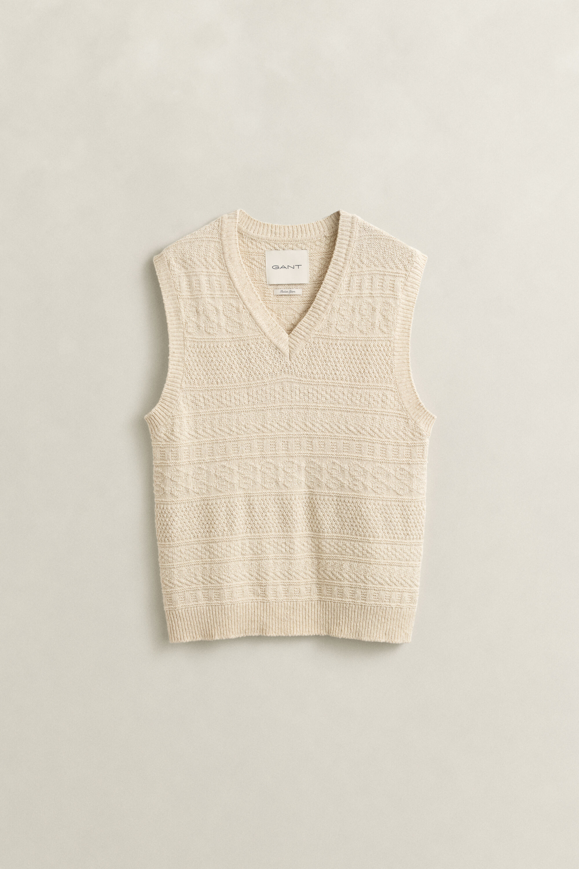 Textured Cotton Blend Vest