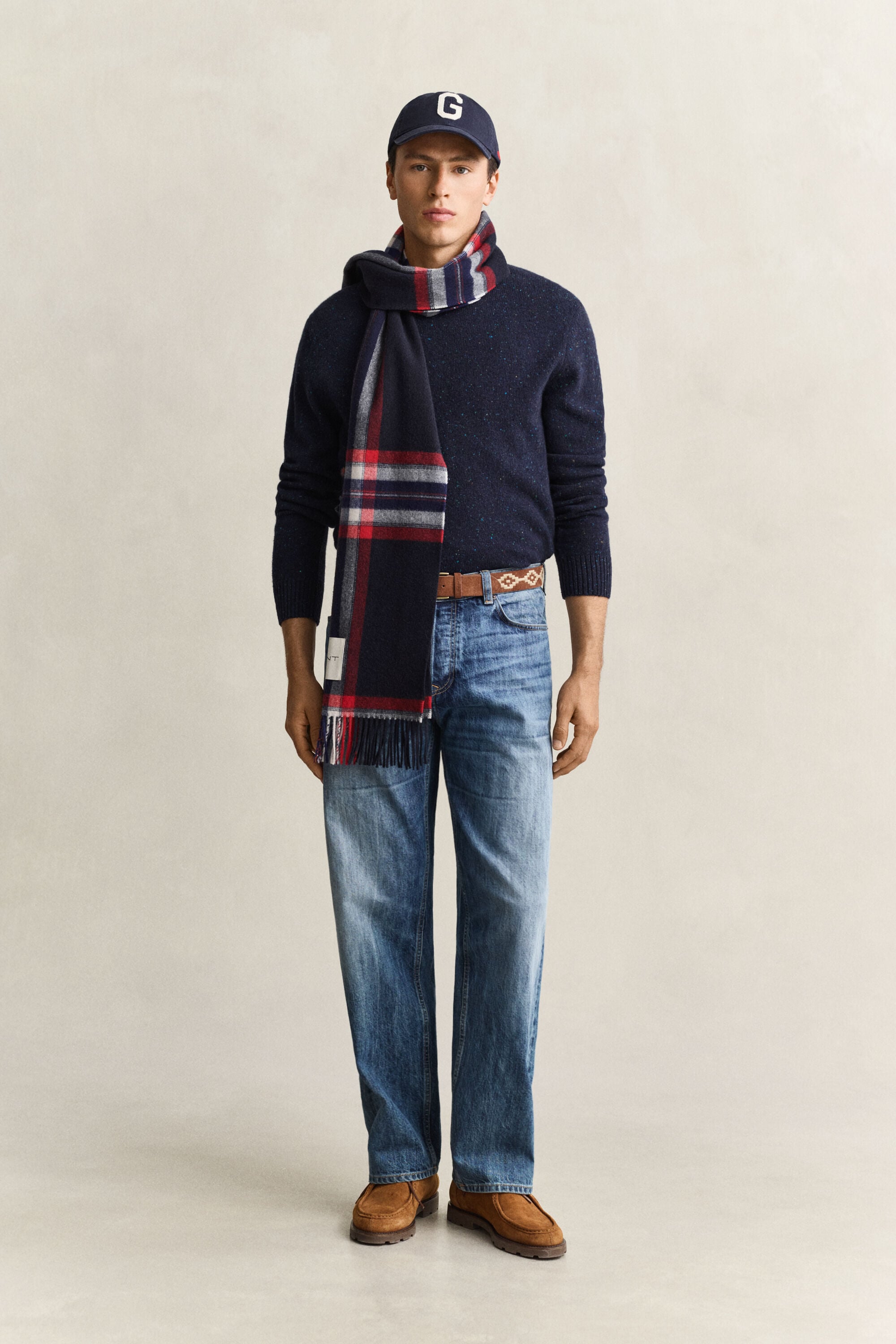 Wool Blend Nepps Crew Neck Sweater