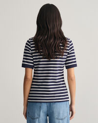 Striped Shield Piqué Polo Shirt