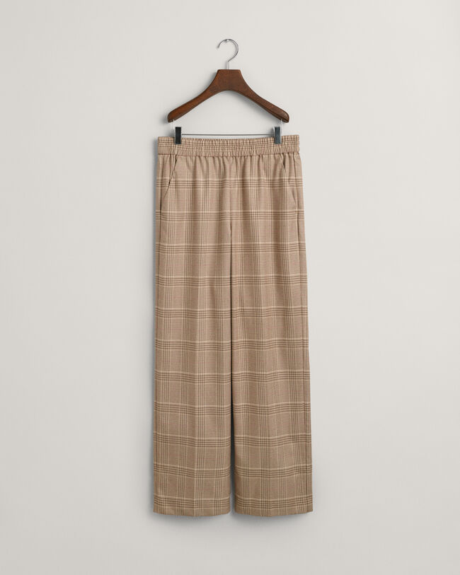 Relaxed Fit Checked Pull-On Pants