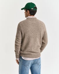 Wool Blend Nepps Crew Neck Sweater