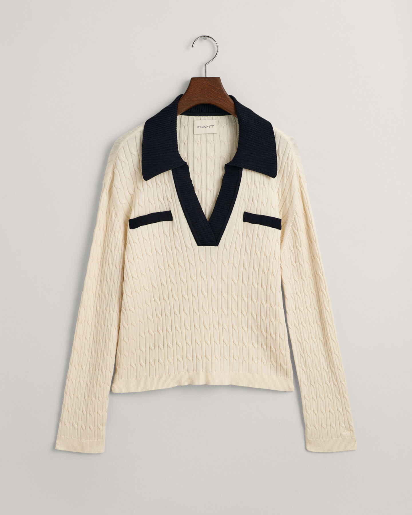 Cable Knit Polo Sweater