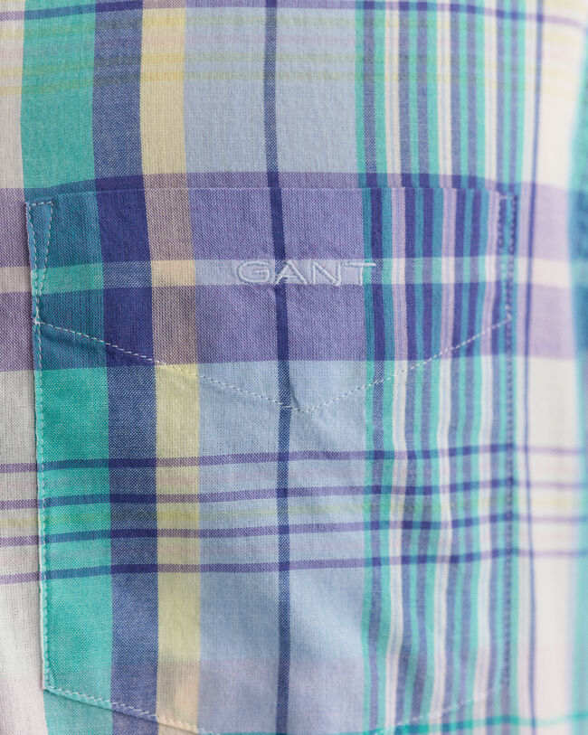 Regular Fit Colorful Madras Short Sleeve Shirt