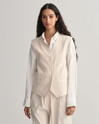 Regular Fit Stretch Linen Waistcoat