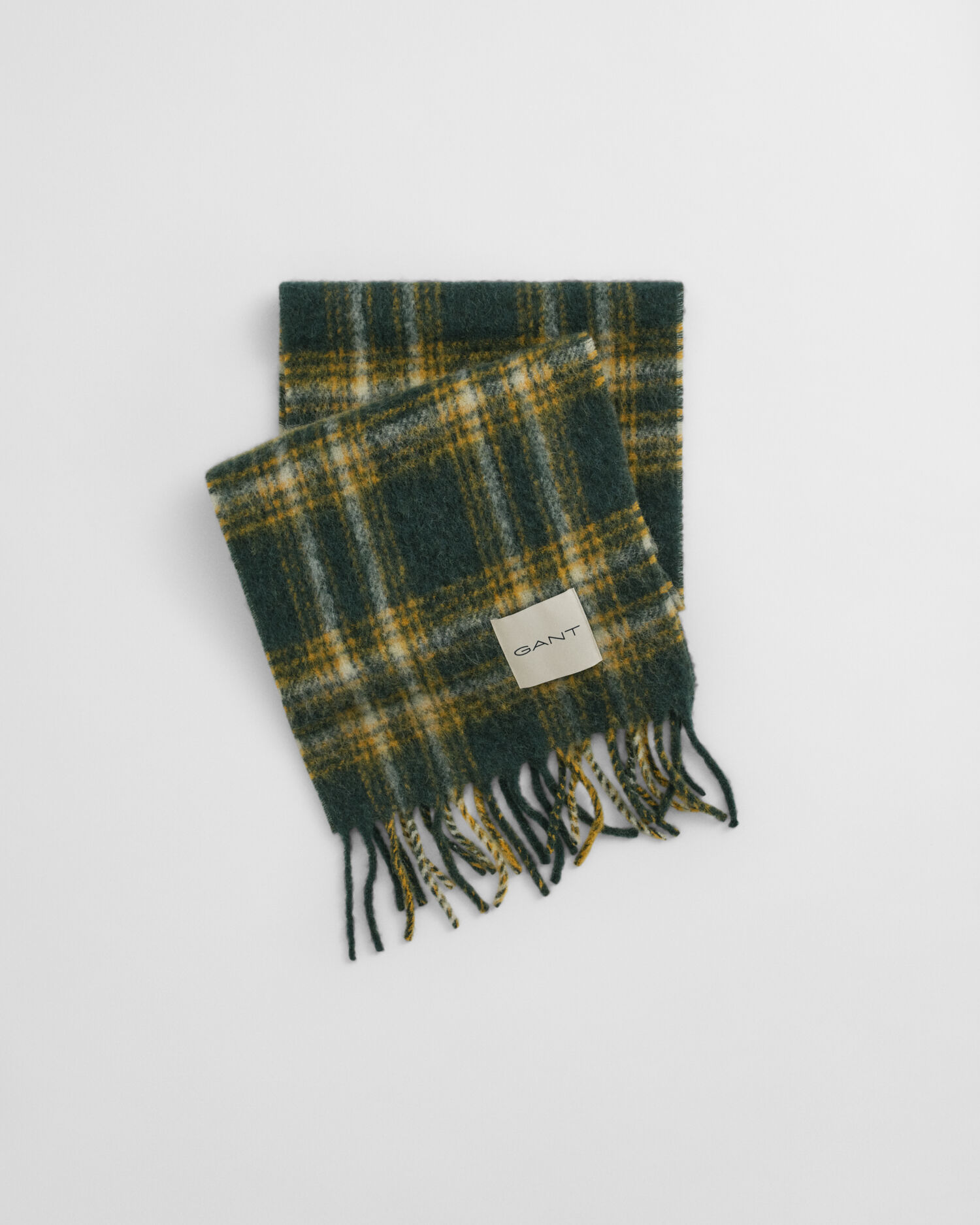 Checked Mohair Alpaca Blend Scarf