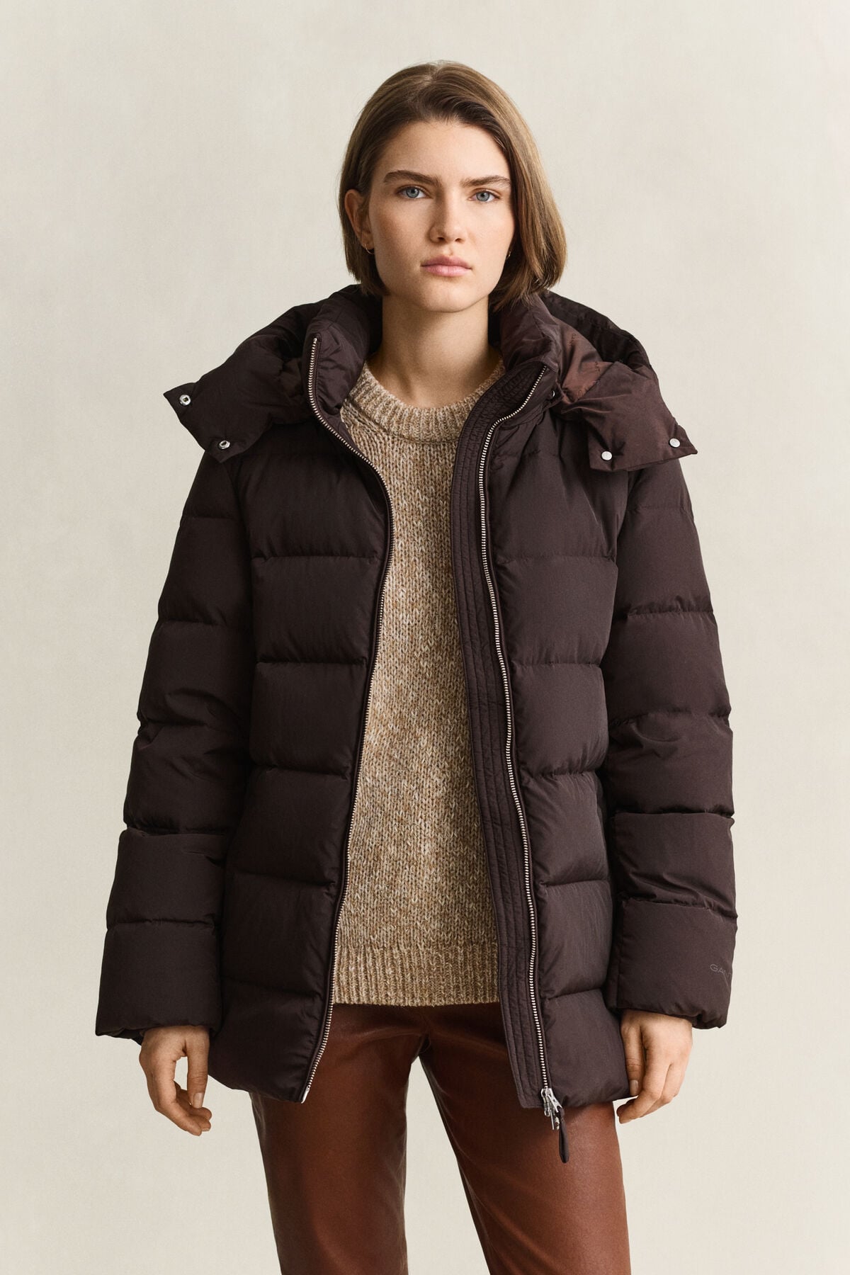 Mid Down Jacket — DEEP BROWN