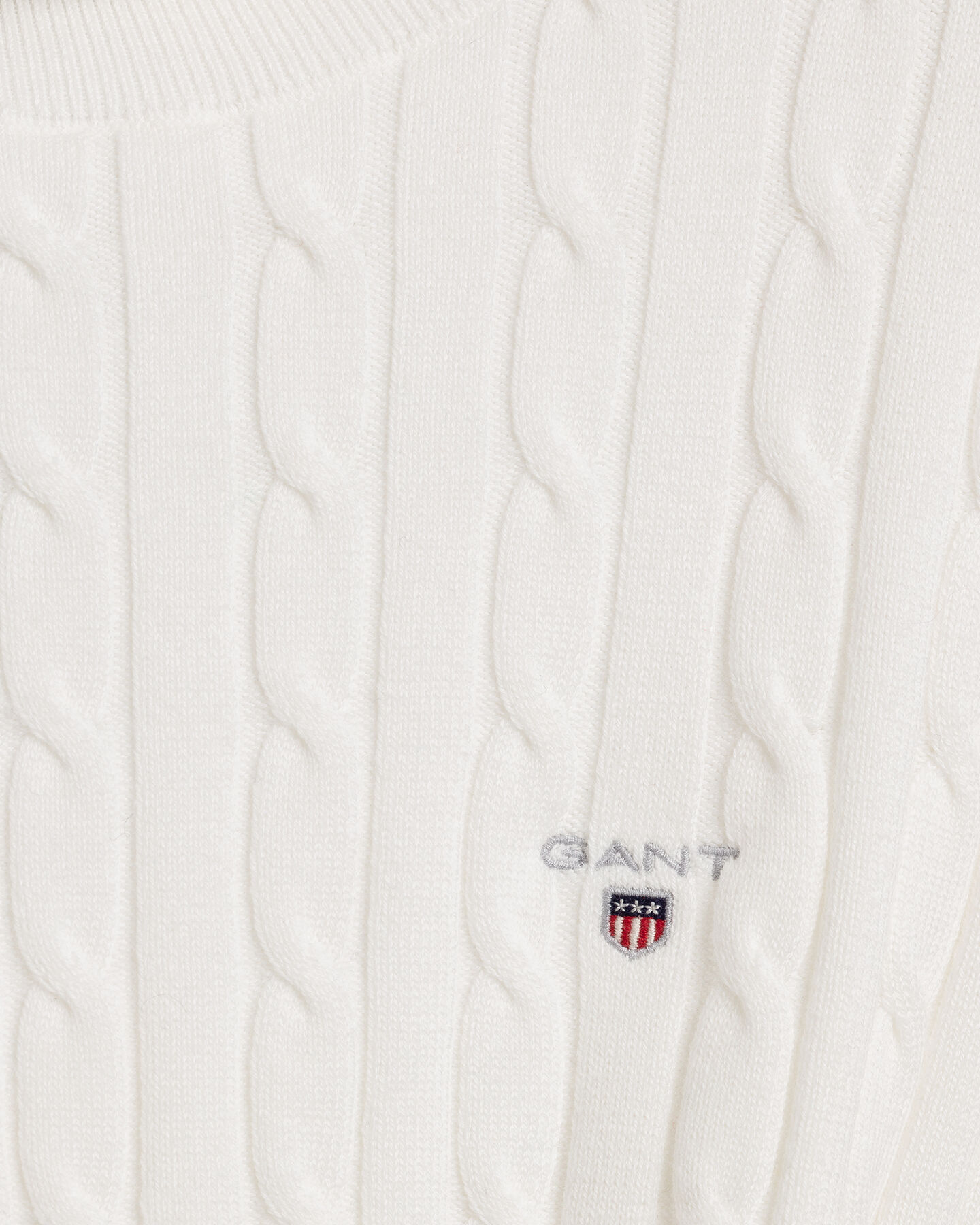 Stretch Cotton Cable Turtleneck