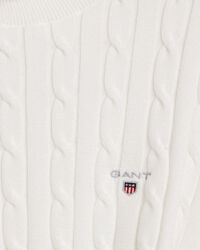 Stretch Cotton Cable Turtleneck