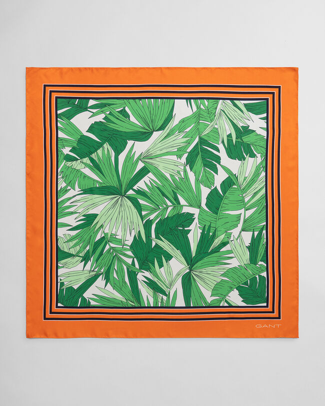 Palm Breeze Print Silk Scarf