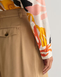 Relaxed Fit Palm Print Cotton Silk Shirt