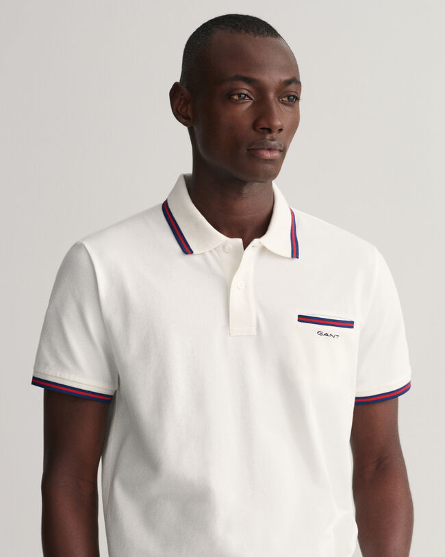 3-Color Tipped Piqu&eacute; Polo Shirt