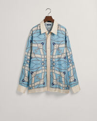 Relaxed Fit Sailing Print Silk Shirt