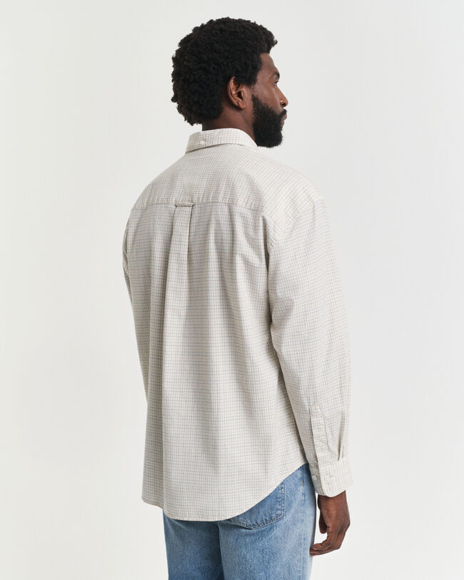 Oversized Fit Checked Luxury Oxford Shirt