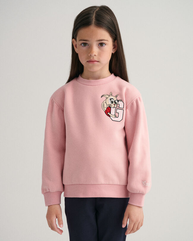Girls G Squirrel Crew Neck Sweater