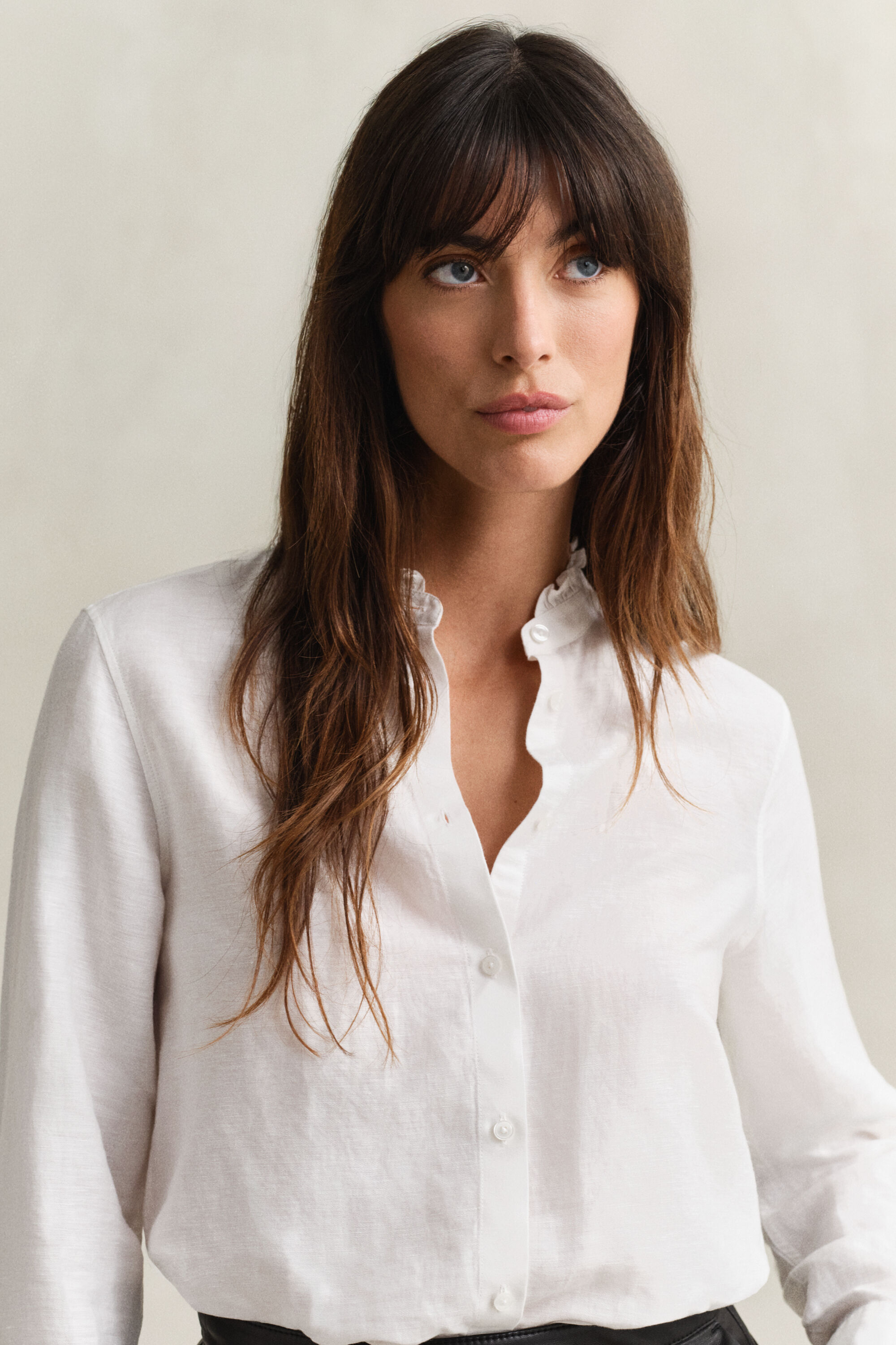 Frilly Linen Blend Blouse