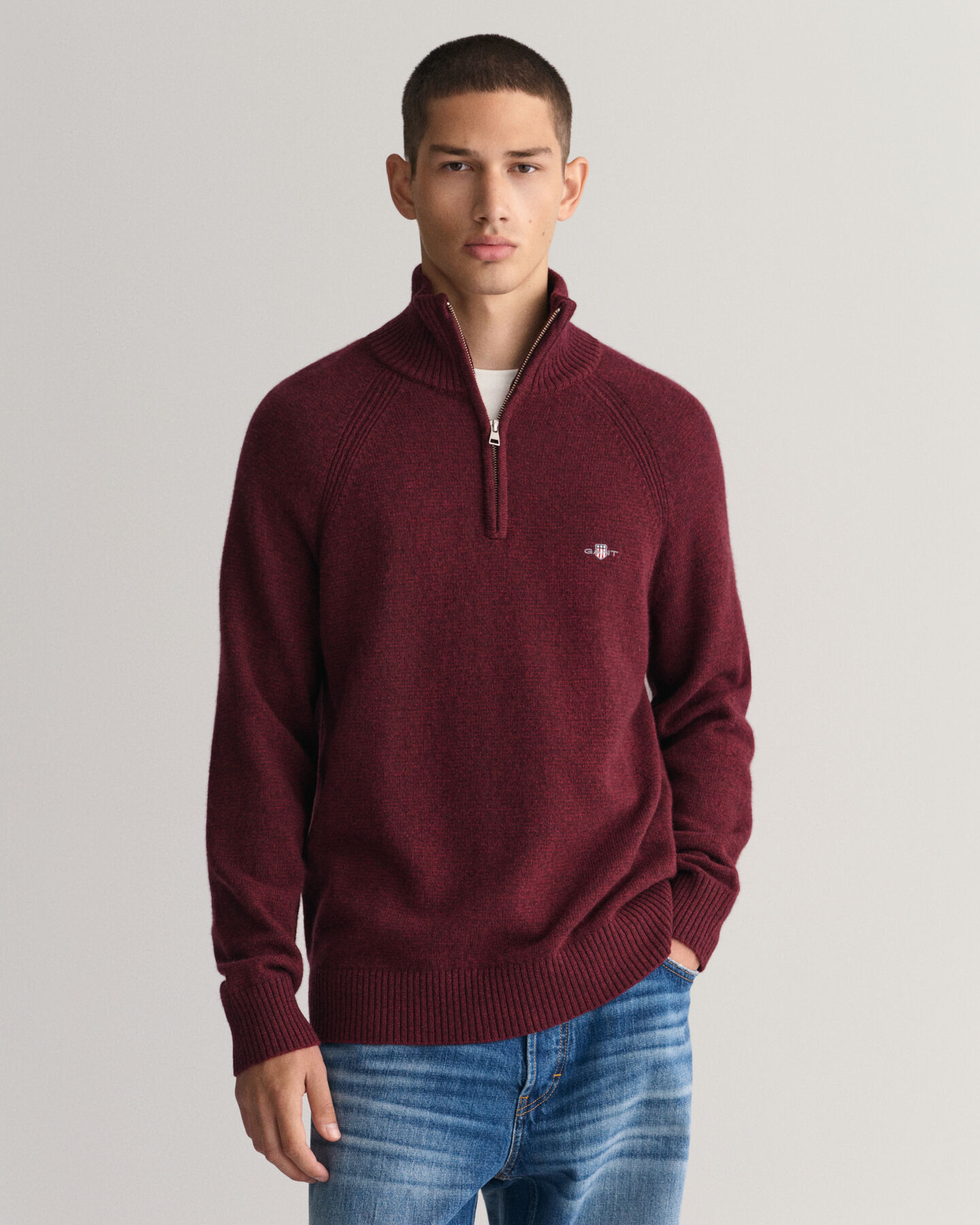 Bicolored Half-Zip Sweater - GANT