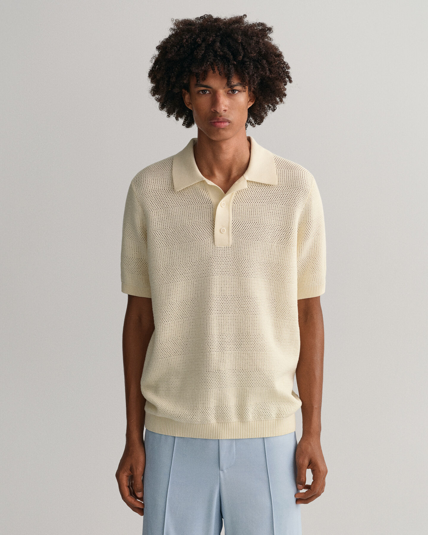 Textured Cotton Polo Shirt