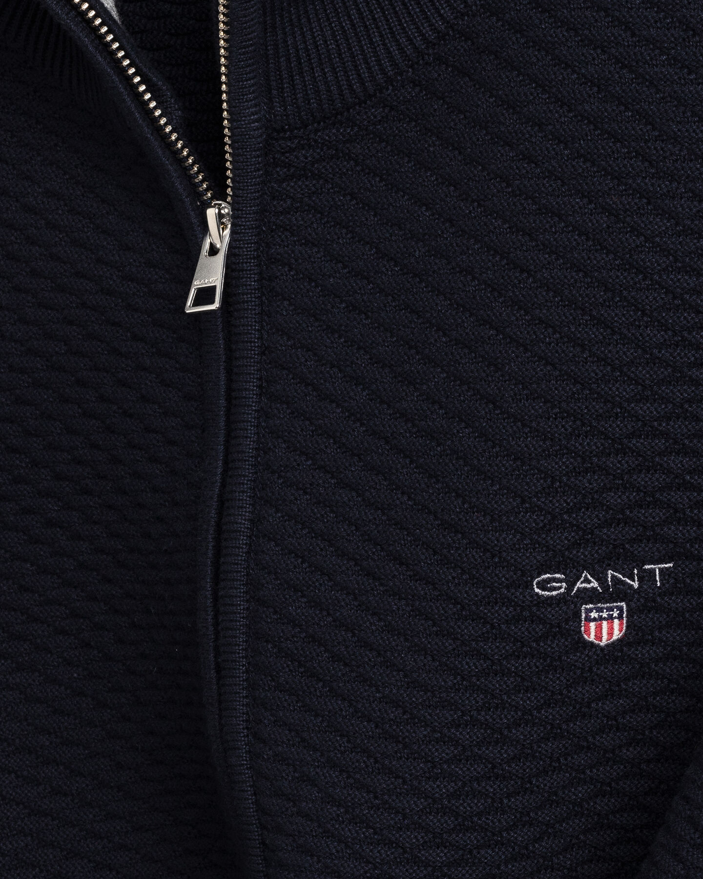 Triangle Texture Full-Zip Sweater