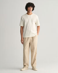 Pleated Cotton Linen Chinos