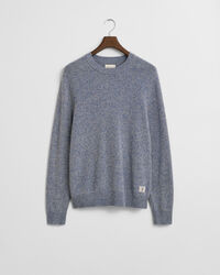 Wool Blend Mouliné Crew Neck Sweater