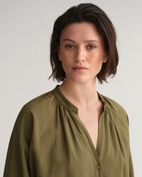 Stand Collar Shirt Dress