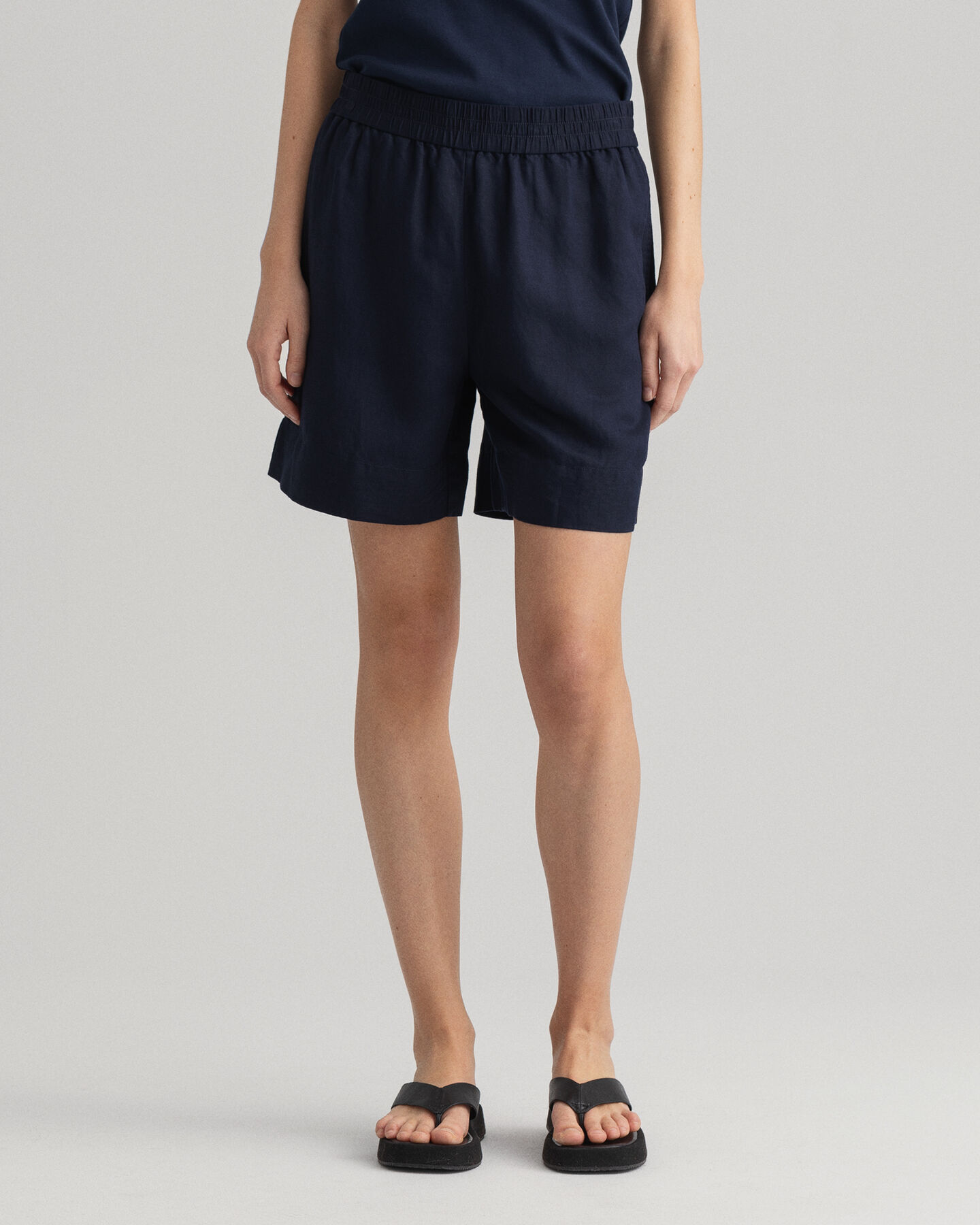 Linen Viscose Pull-On Shorts