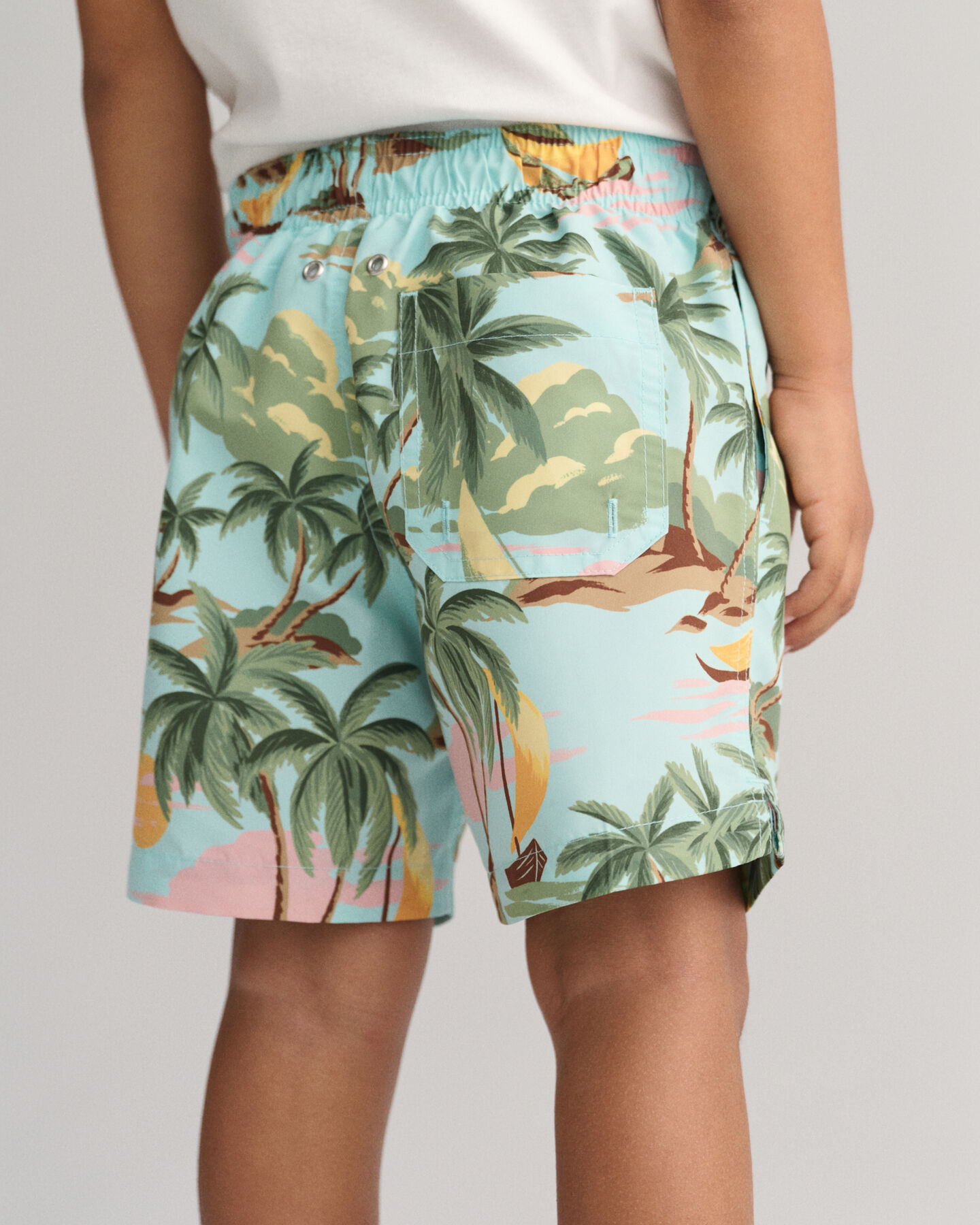 Boys Hawaiian Print Swim Shorts
