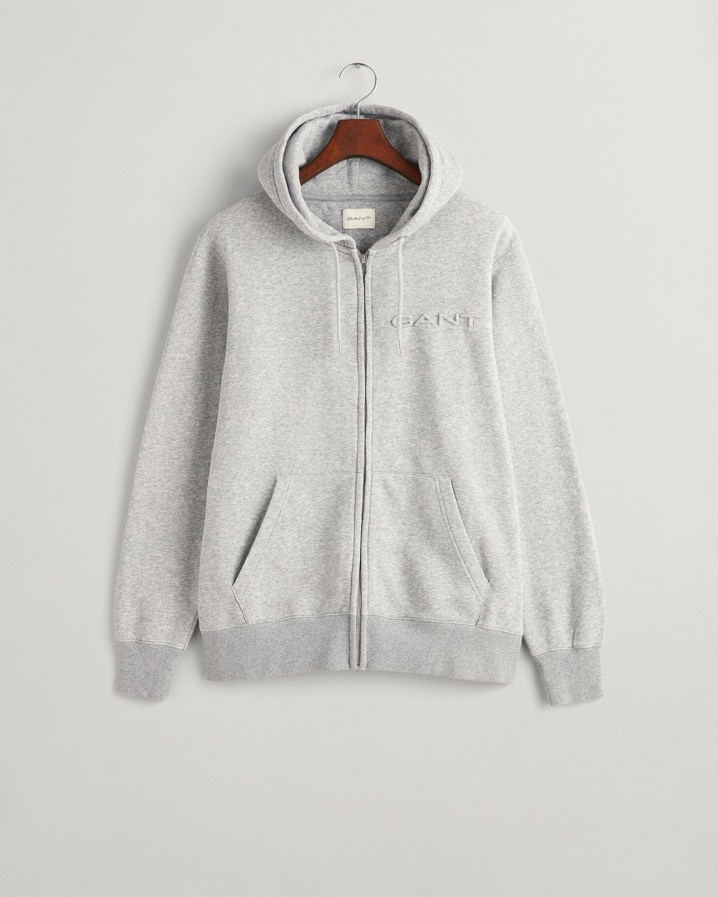 Embossed Zip Hoodie