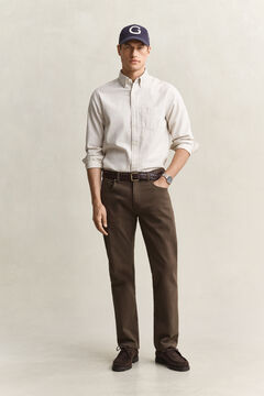 Regular Fit Twill Jeans — SHADOW BROWN 6