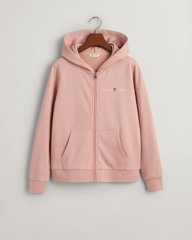 Archive Shield Print Zip Hoodie