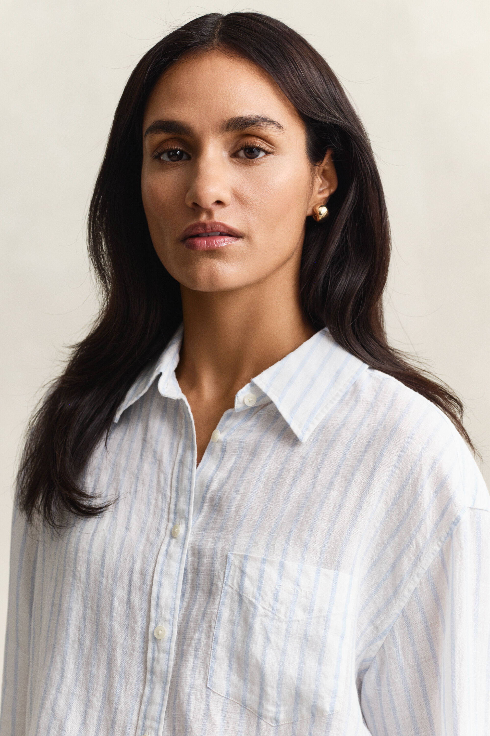 Relaxed Fit Striped Linen Shirt