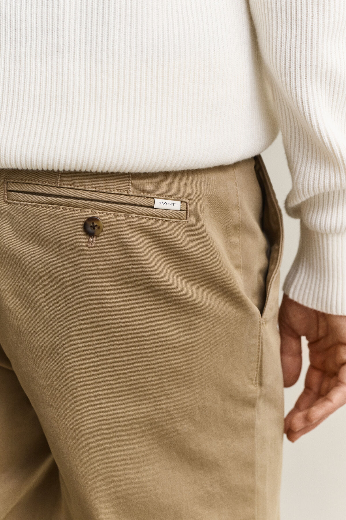 Slim Fit Comfort Chinos — LIGHT TAUPE