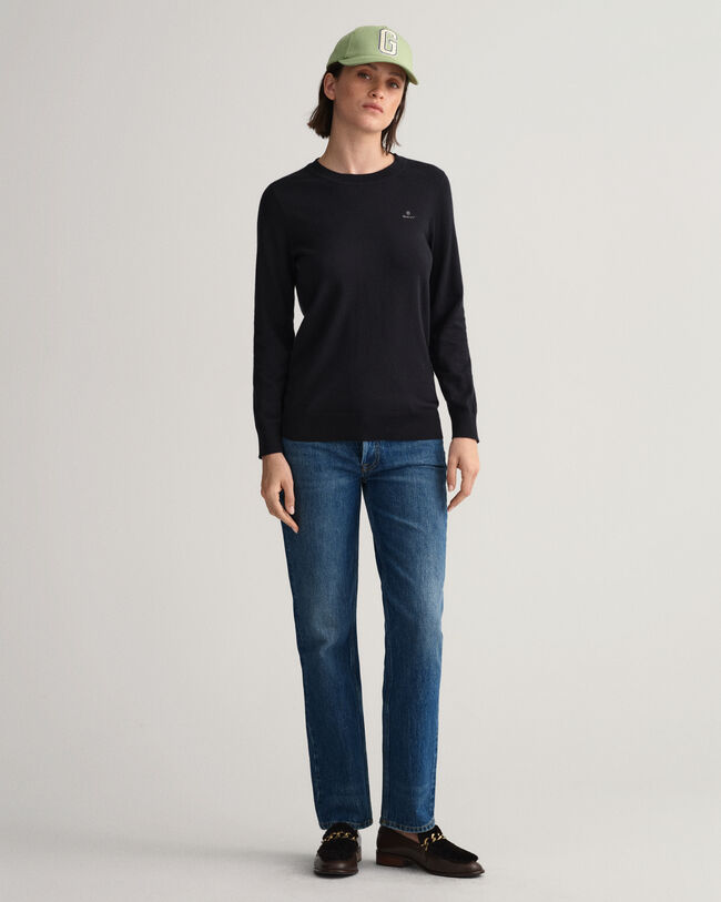 Cotton Cashmere Crew Neck Sweater
