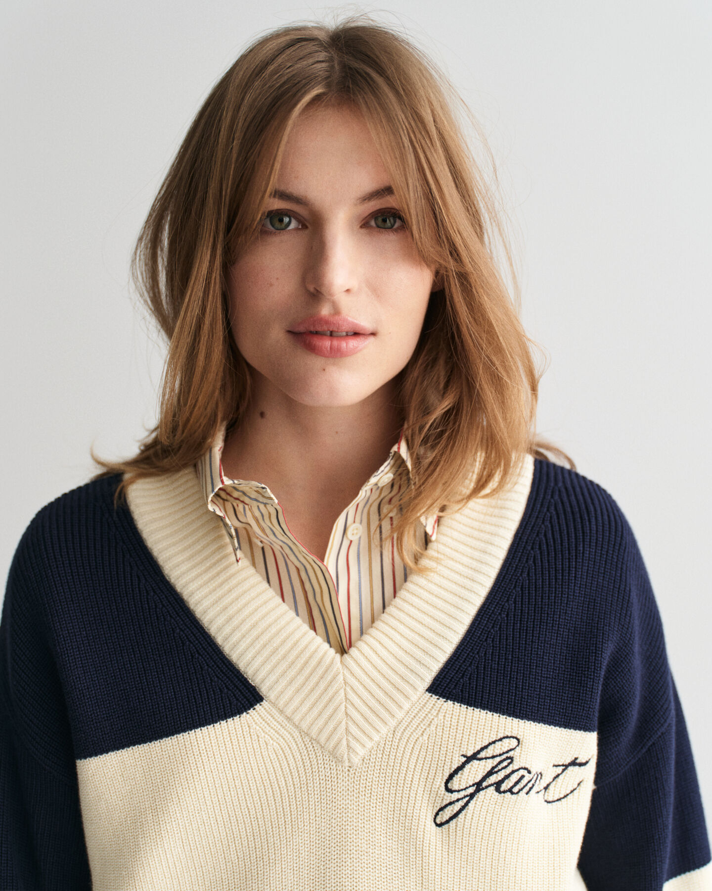 GANT Varsity Cotton V-Neck Sweater