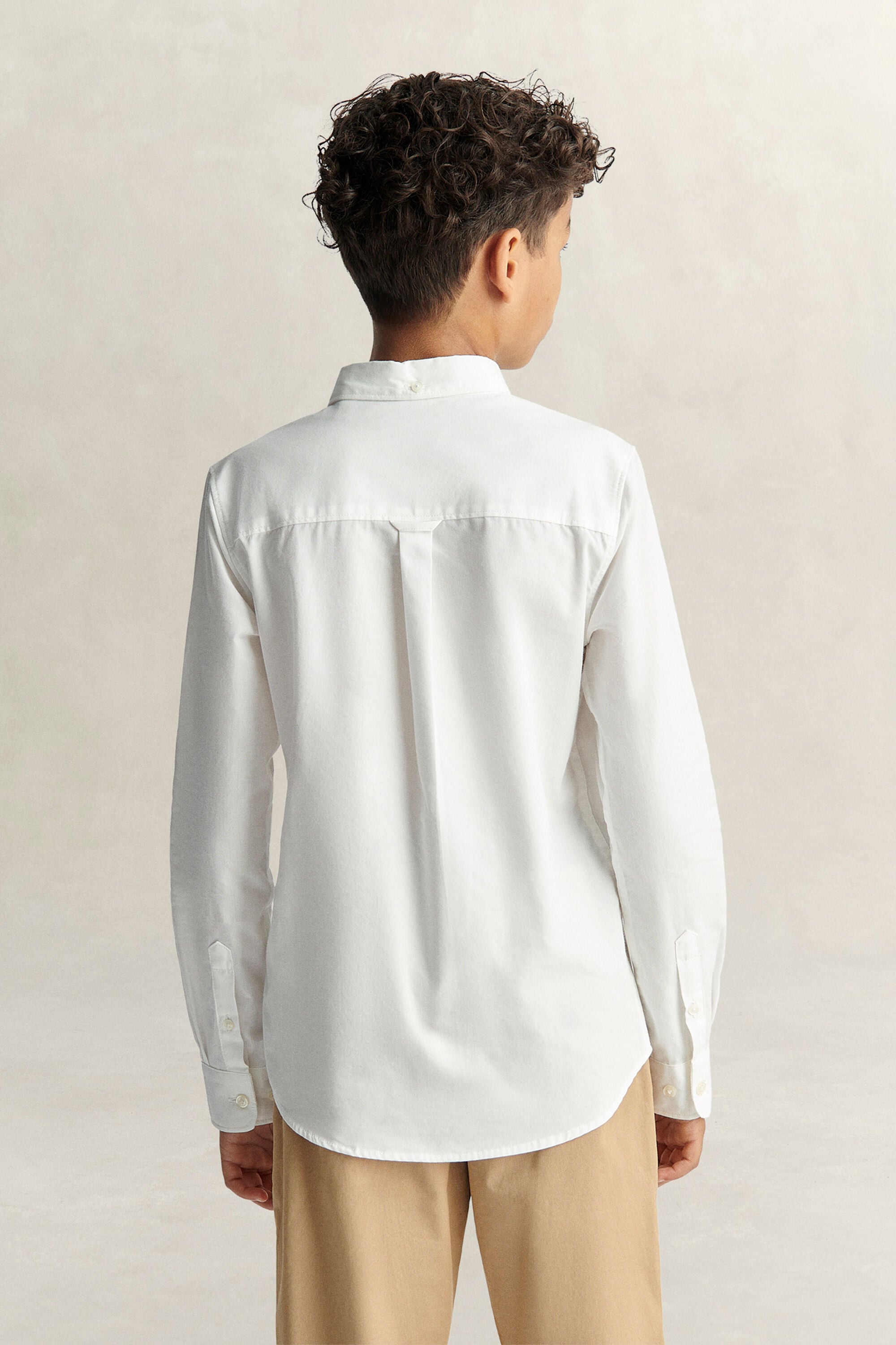 Teen Boys Shield Poplin Shirt — WHITE