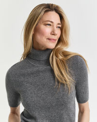 Short Sleeved Cashmere Turtleneck Sweater