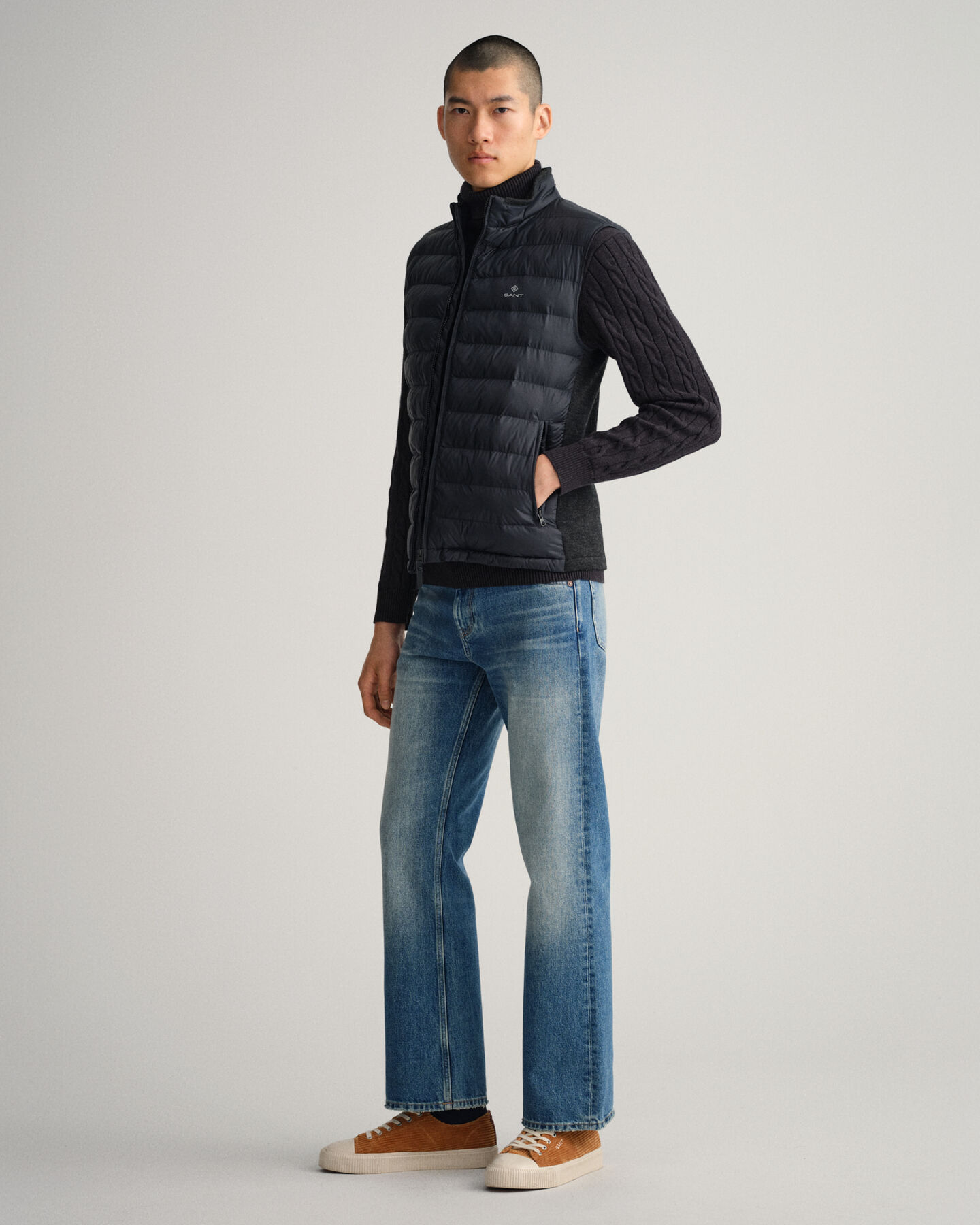 Mixed Media Light Padded Gilet