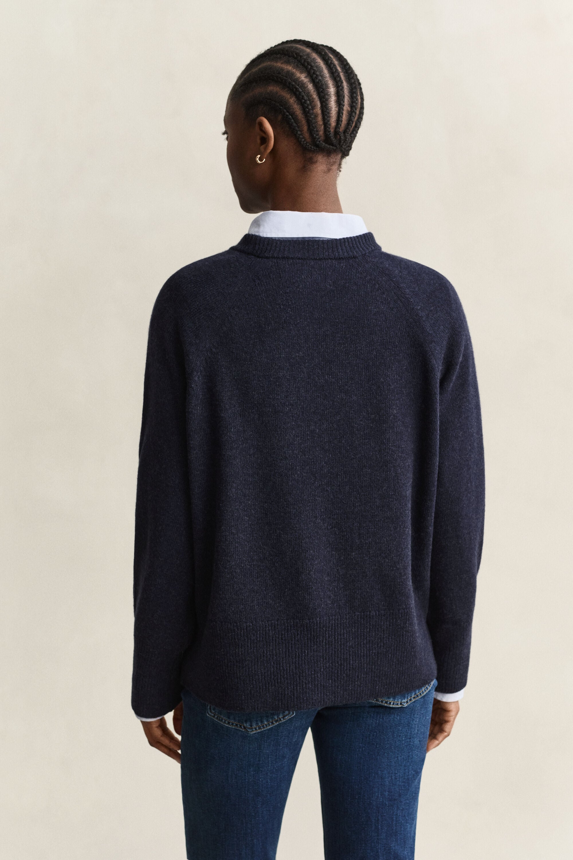 Wool Cashmere Crew Neck Sweater