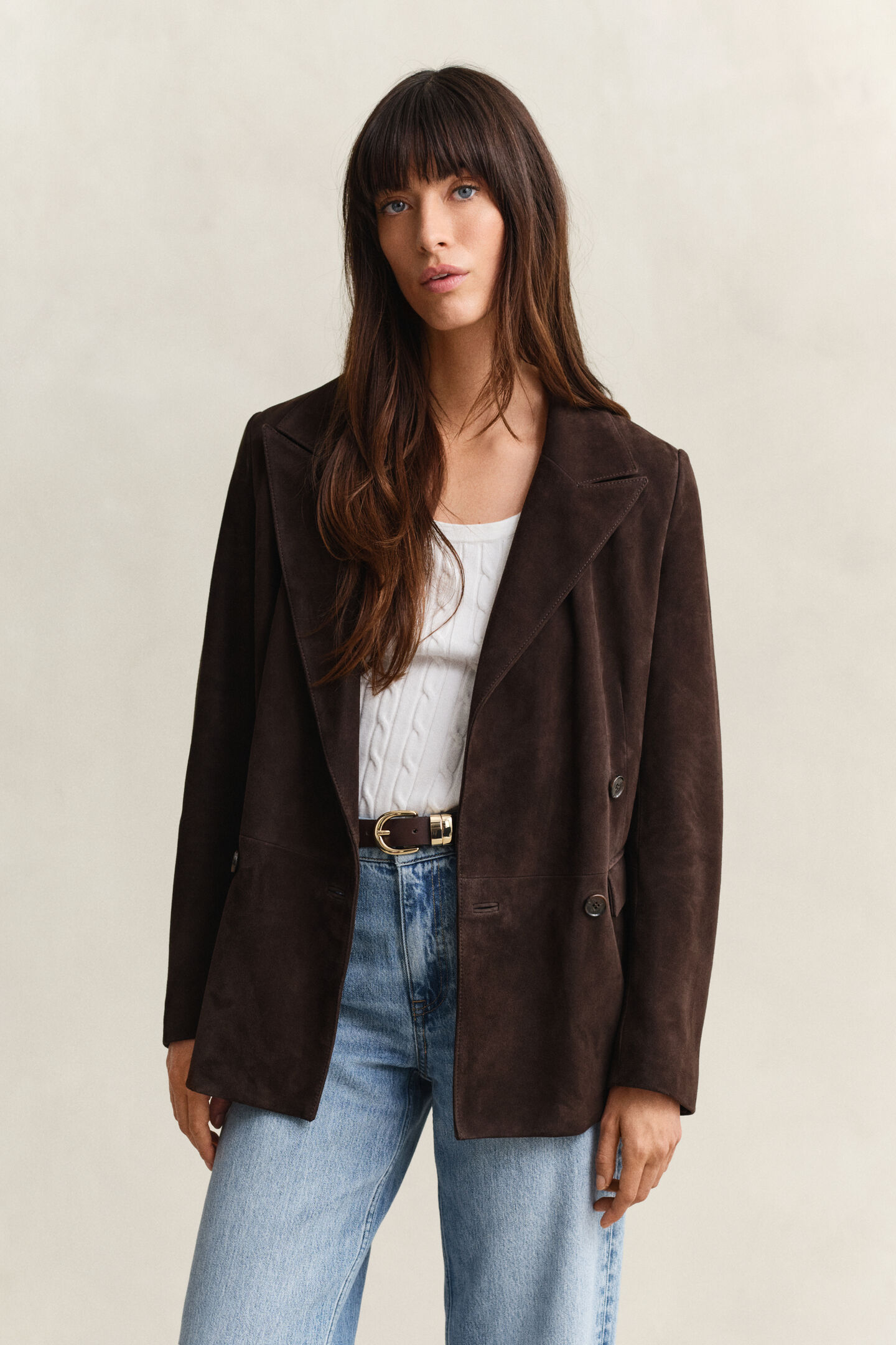 Gant dark brown suede jacket – best spring suede jacket for women 2026