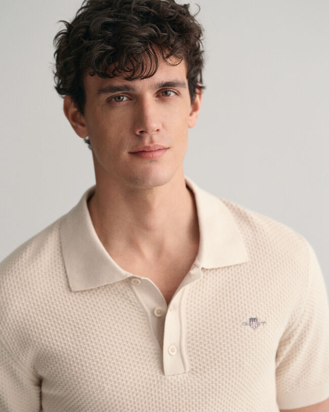 Structured Cotton Polo Sweater