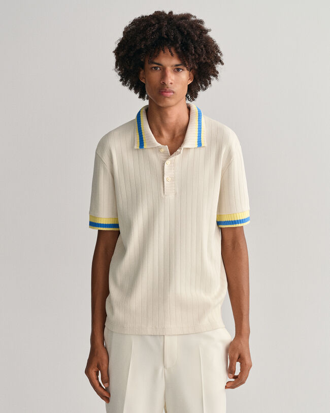 Drop-Needle Piqué Polo Shirt