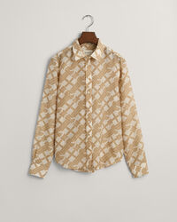 Regular Fit G Patterned Cotton Silk Shirt