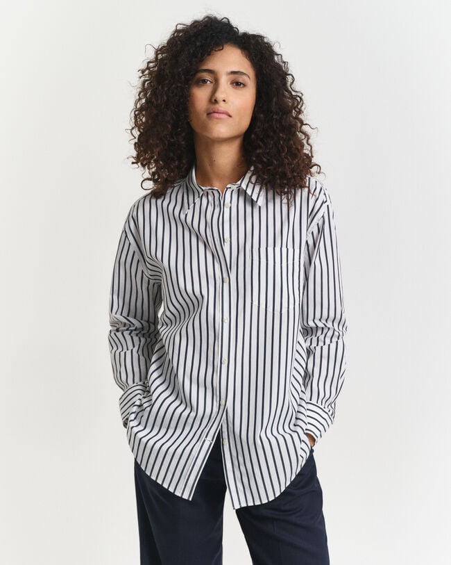 Relaxed Fit Classic Striped Poplin Shirt